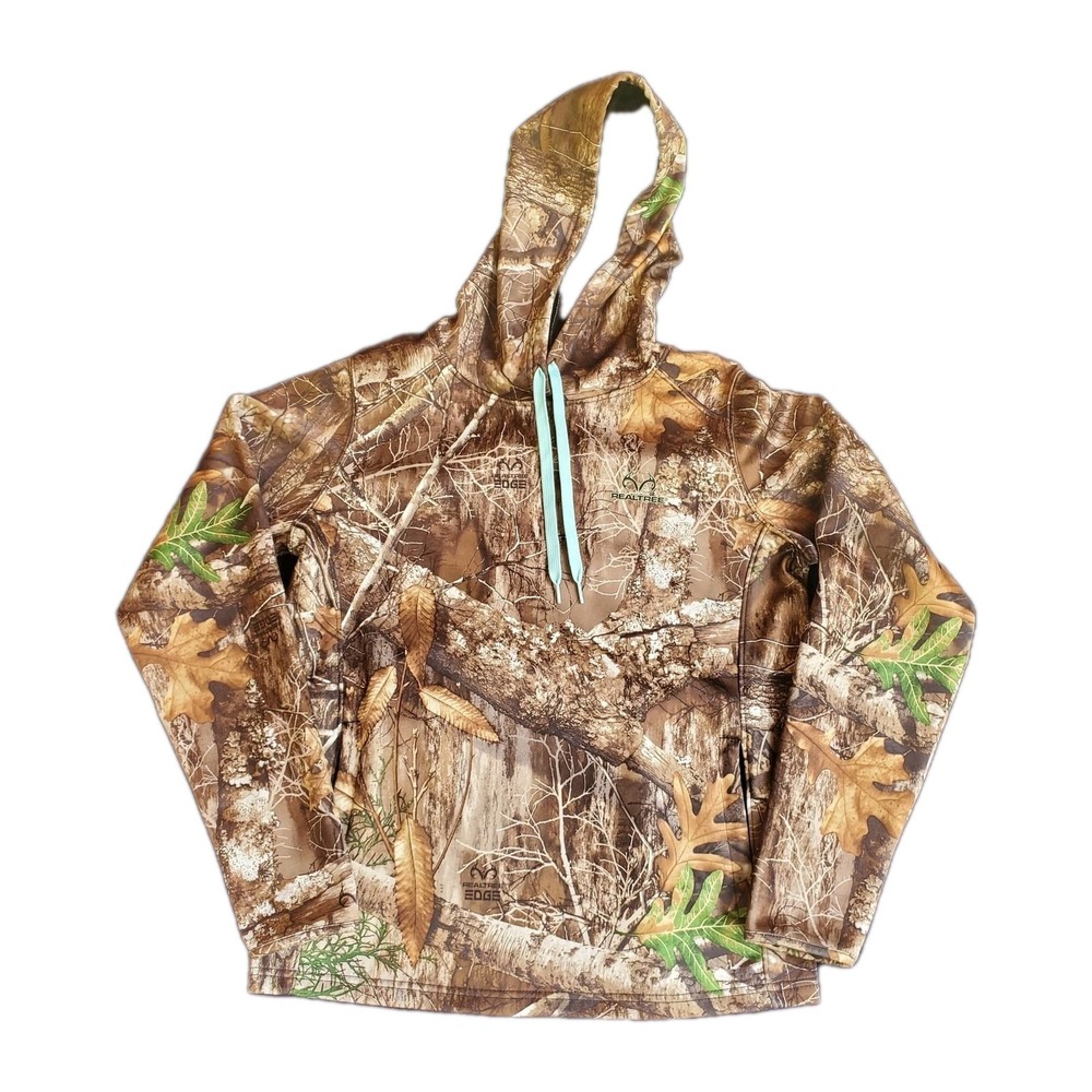 Realtree EDGE Camouflage Pullover Hoodie Sweatshirt Hunting Camo Size Medium